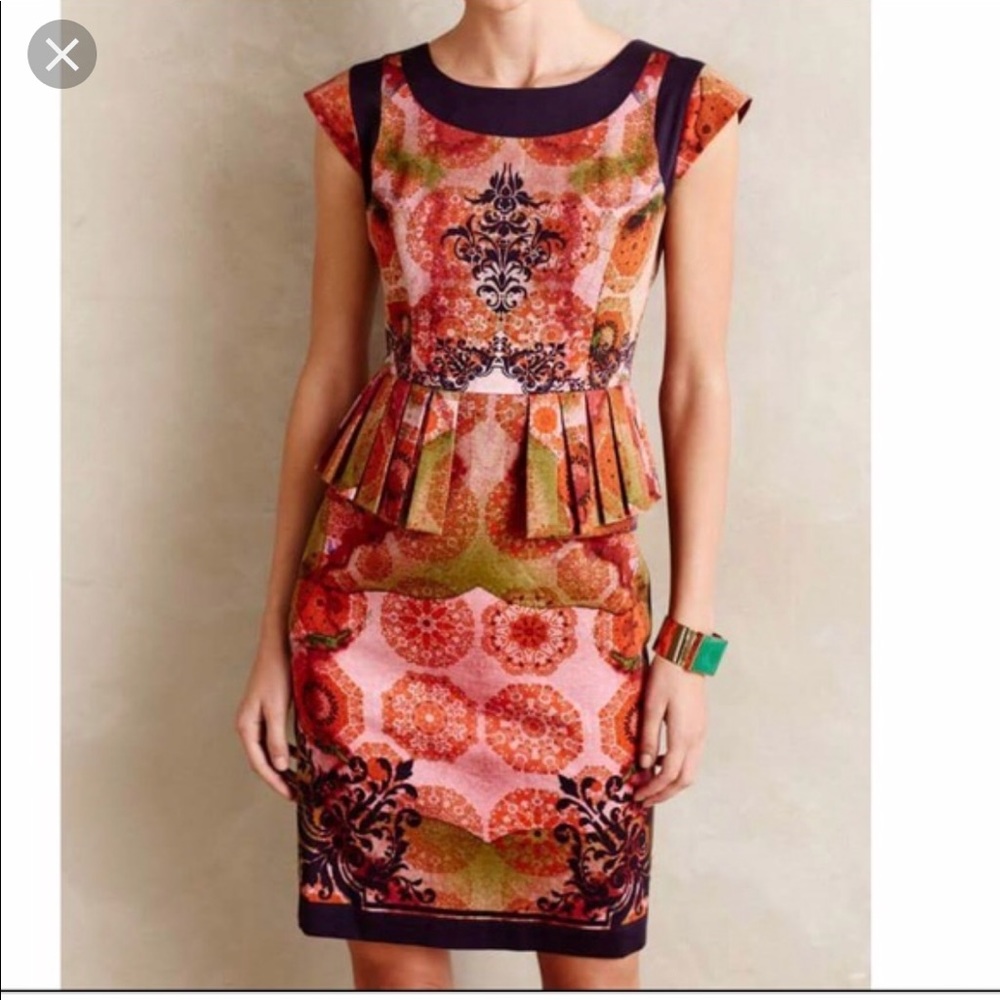 Anthro Ashish N Soni Peplum Pencil Dress Size XS